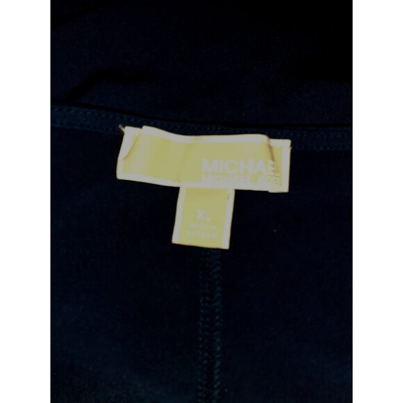 MICHAEL KORS Size XL Sheath Dress Navy Blue Cap Sleeve Stretch Knit - Picture 6 of 6